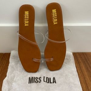 Miss Lola Clear Thong Sandals size 8